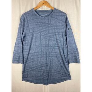 Under Armour Threadborne 3/4 Sleeve Activewear Shirt Men’s sz XL HeatGear Blue